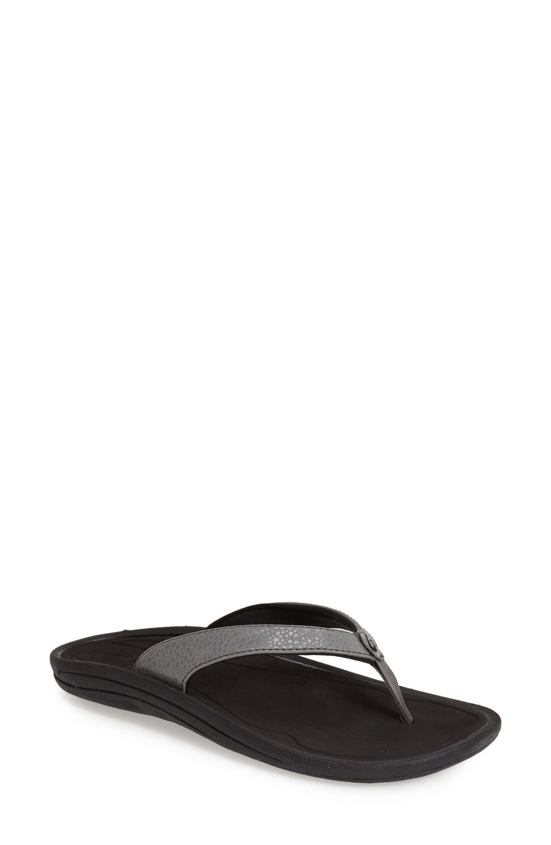Kulapa Kai Flip Flop, Main, color, CHARCOAL/ BLACK