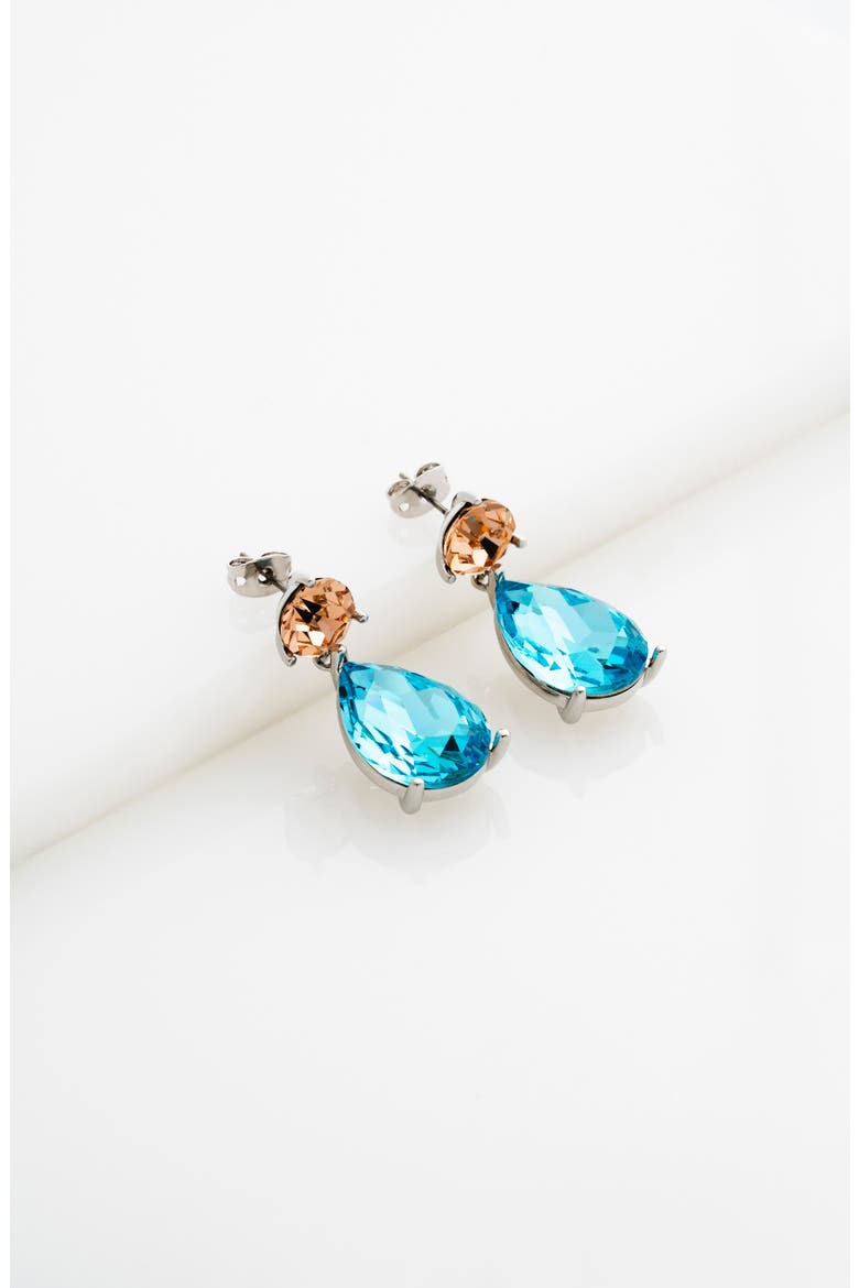 Tearsa Crystal Teardrop Earrings, Alternate, color, SILVER