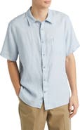 Vince Classic Fit Short Sleeve Linen Shirt