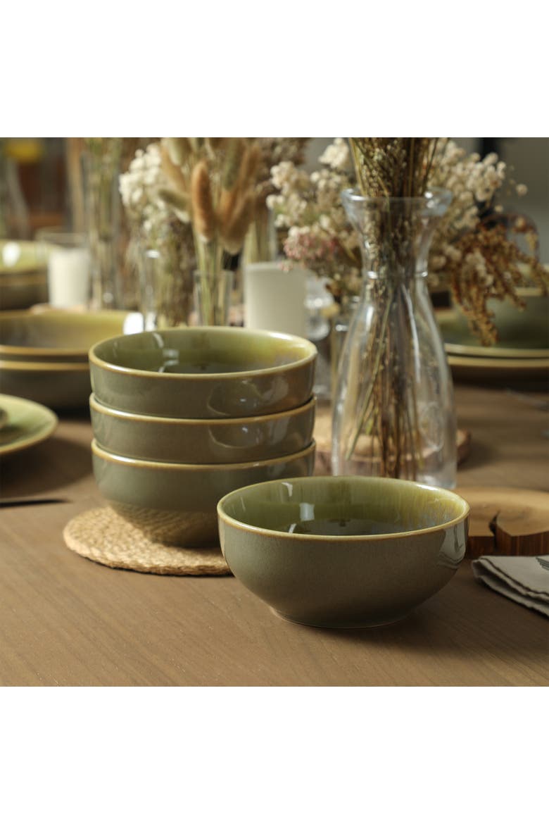 Riley 24-Piece Dinnerware Set Stoneware, Service for 8, Alternate, color, Green and Blue