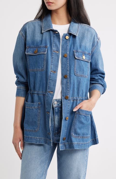 Clarke Cotton Blend Denim Button Front Jacket