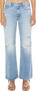 MOTHER The Bookie Nerdy Ripped Wide Leg Jeans