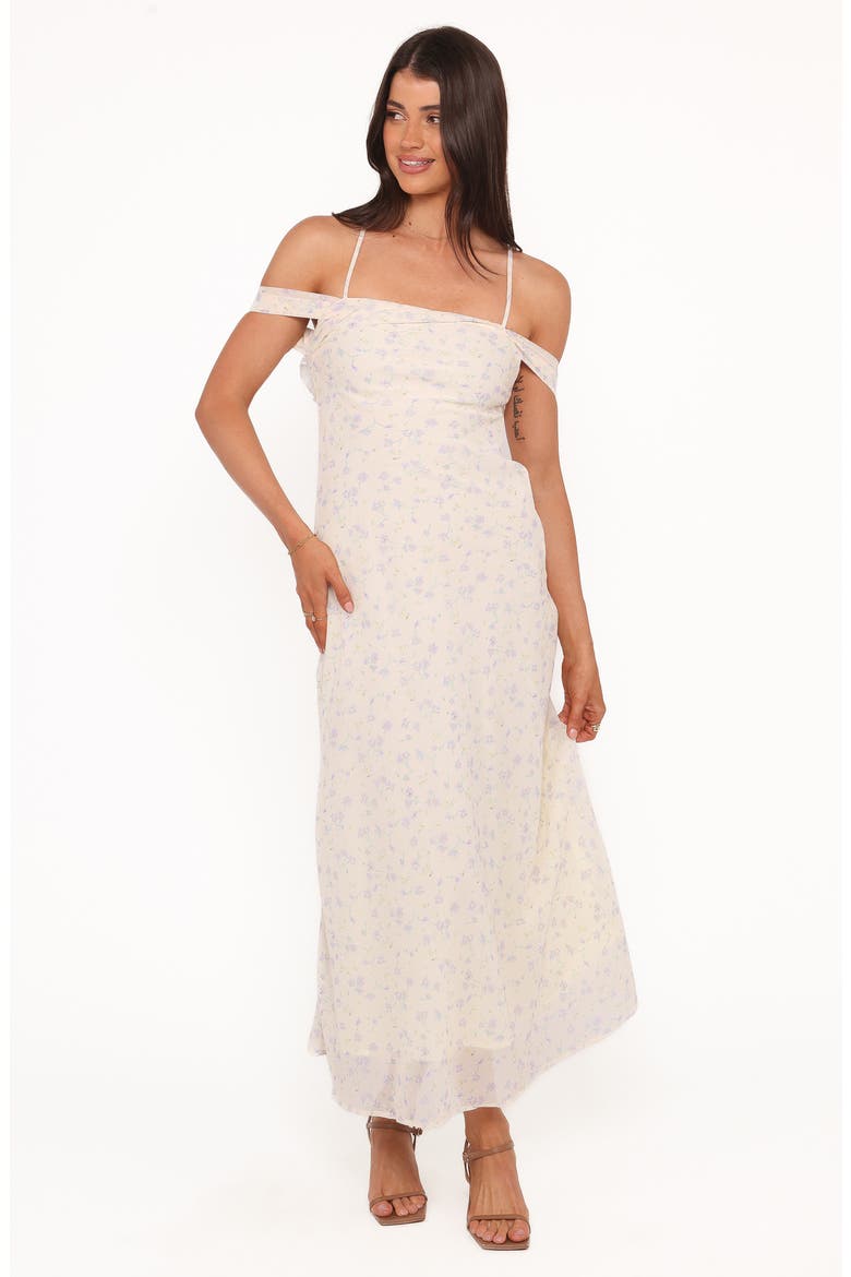 Elwood Cold Shoulder Maxi Dress, Alternate, color, YELLOW DITSY FLORAL