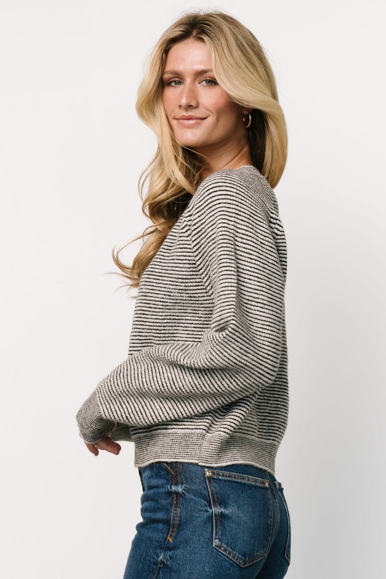 Zadie Striped Sweater, Alternate, color, Black, Multi Color