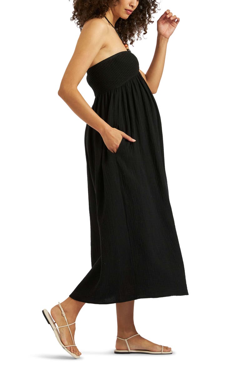 Ripe Maternity Evie Crochet Dress, Alternate, color, Black