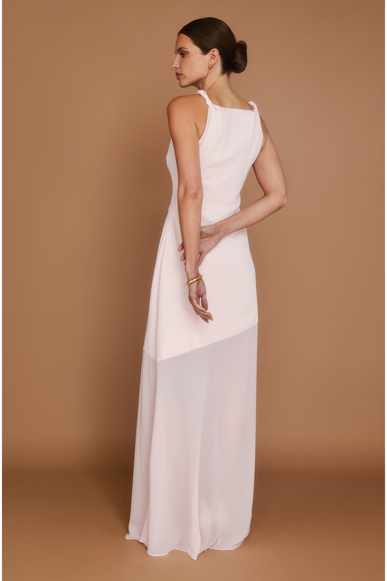 Twist Strap Sheer Hem Maxi Dress, Alternate, color, Pale Pink