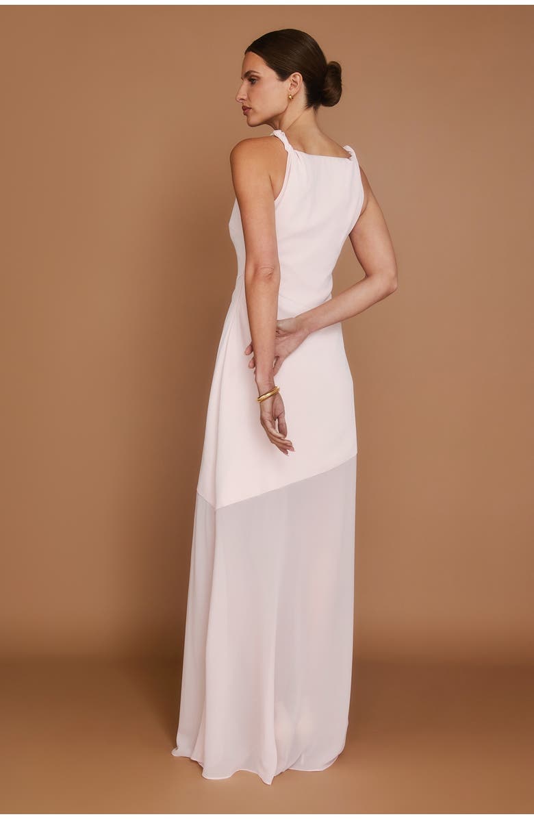 Six Stories Twist Strap Sheer Hem Maxi Dress, Alternate, color, Pale Pink