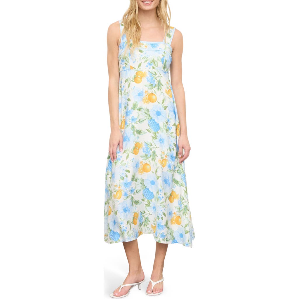 Blu Pepper Floral Midi Dress in Blue Multi at Nordstrom Rack, Size Medium