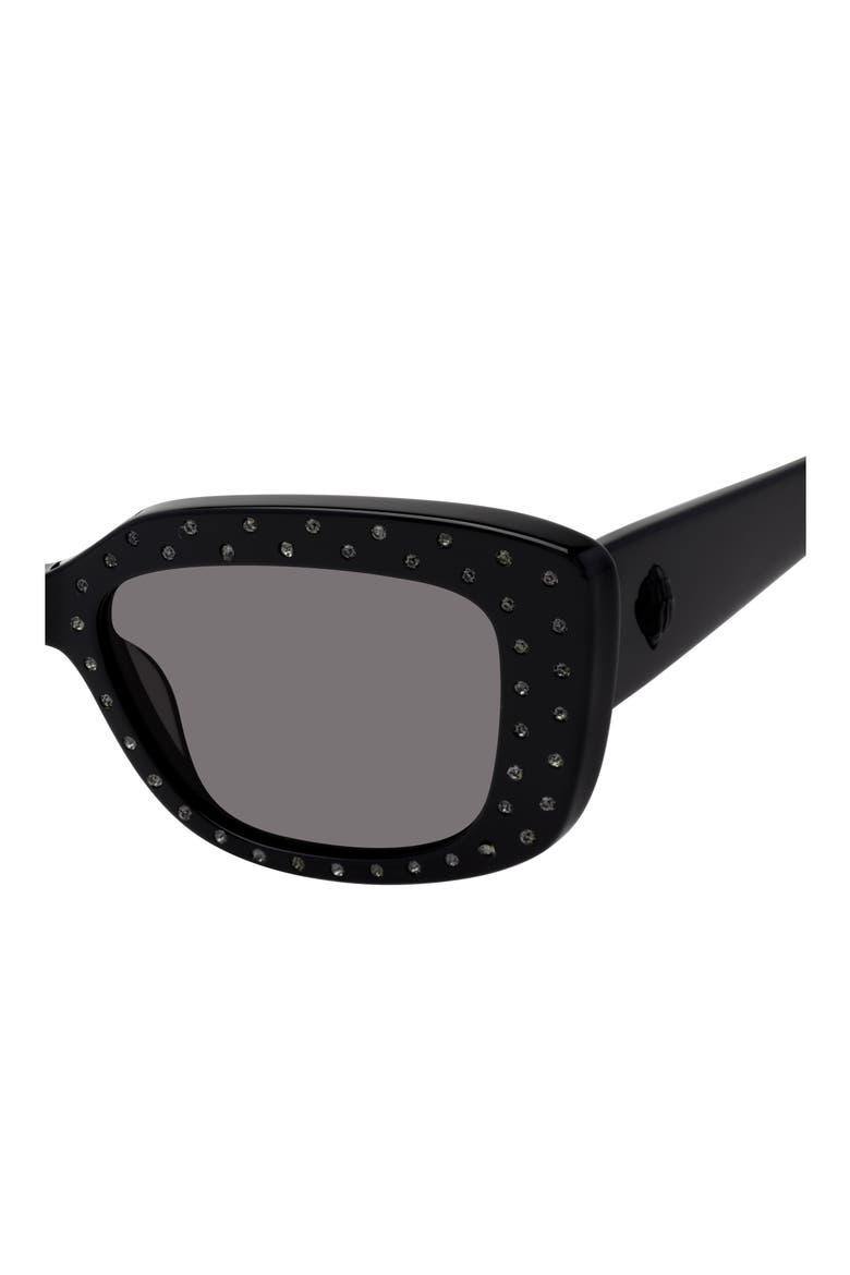 52mm Rectangular Sunglasses, Alternate, color, BLACK/ SMOKE