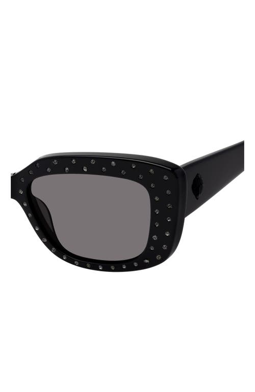 Kurt Geiger London 52mm Rectangular Sunglasses In Size-black/smoke