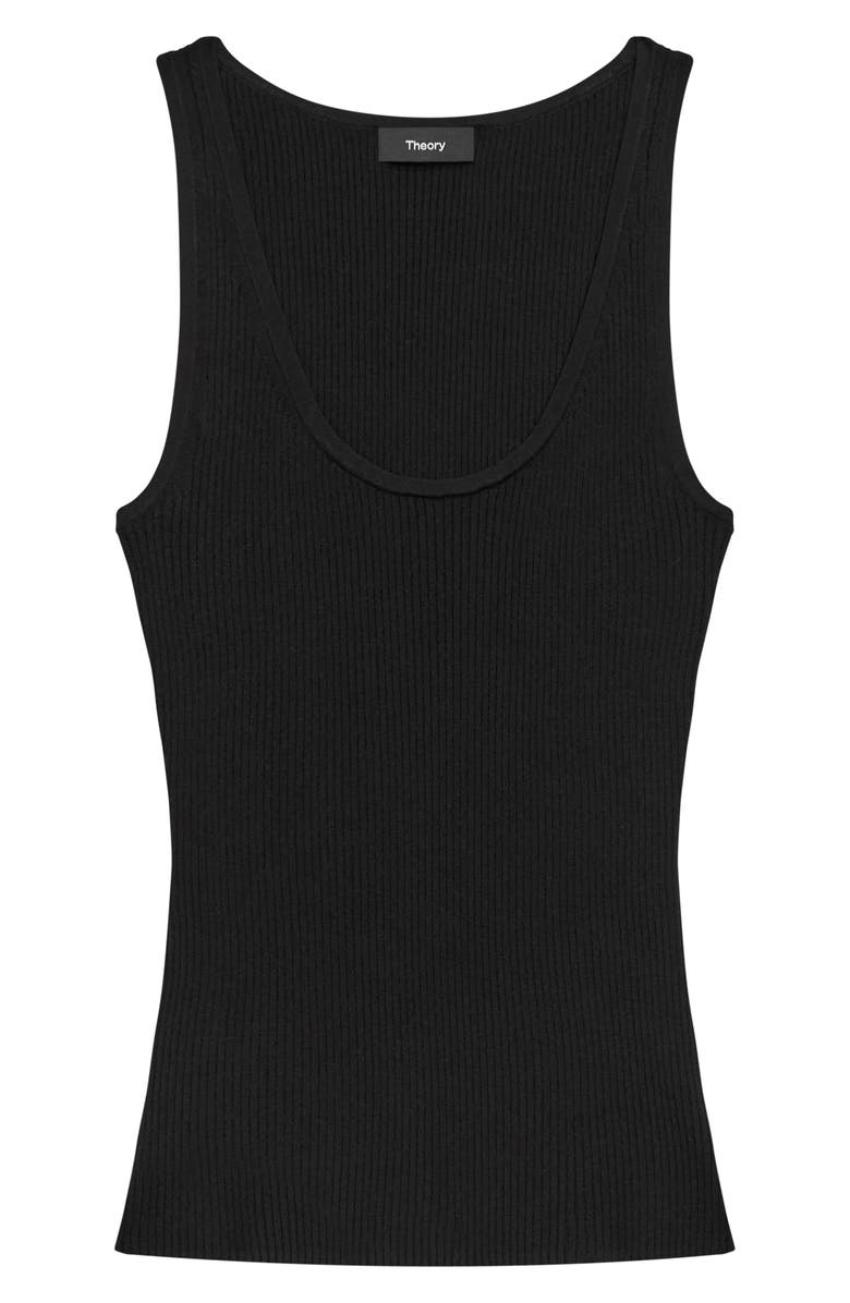 Theory Compact Rib Tank, Alternate, color, Black