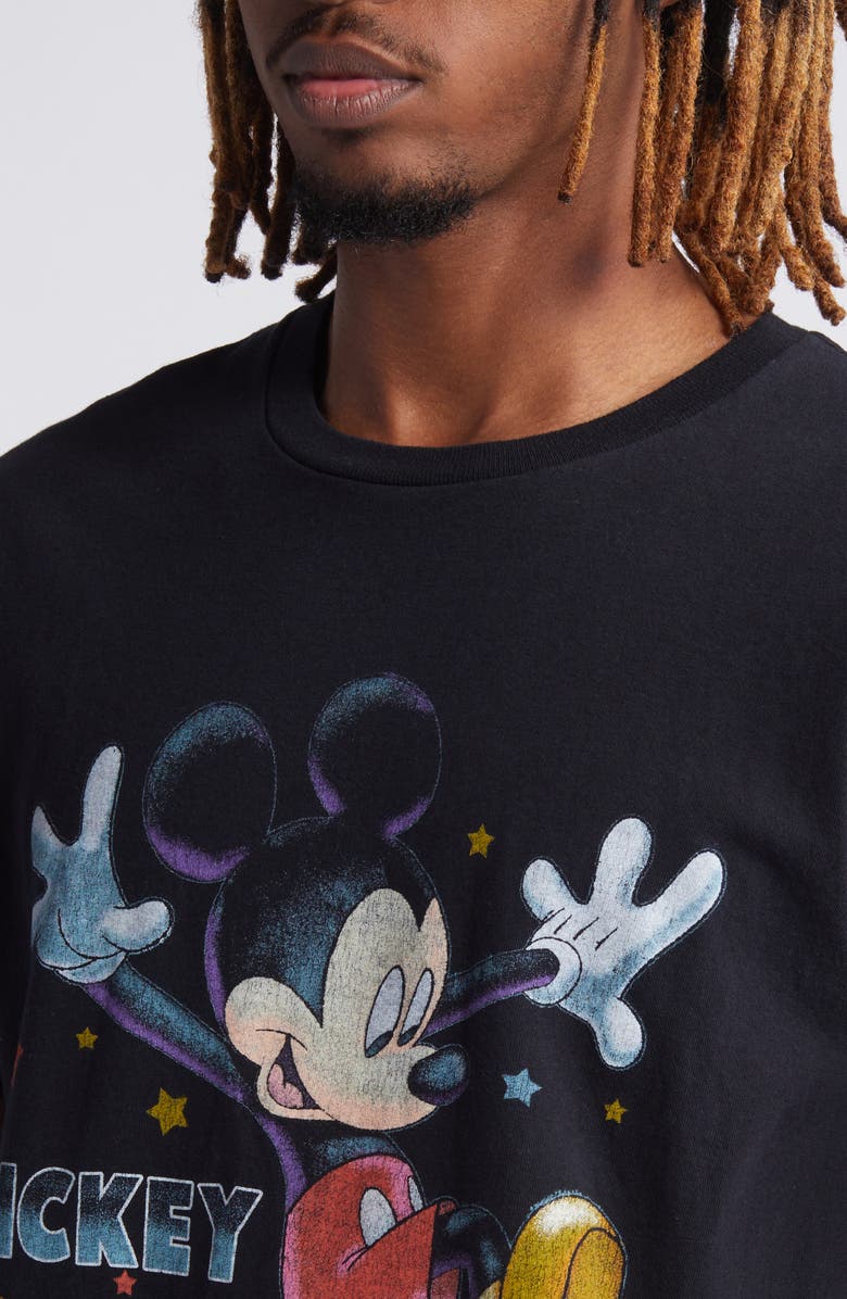 Junk Food Dancing Mickey Mouse Cotton Graphic T-Shirt, Alternate, color, Black