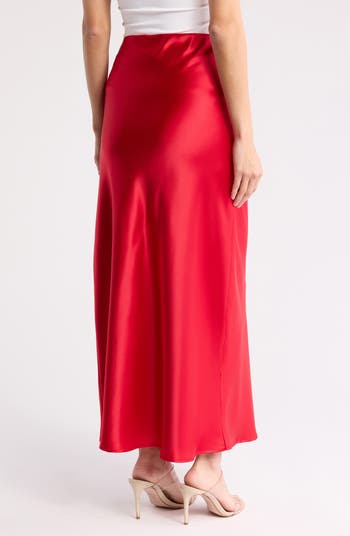 Satin A-Line Skirt