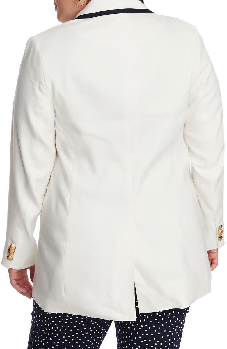 Court & Rowe Contrast Detail Linen Blend Blazer, Alternate, color,