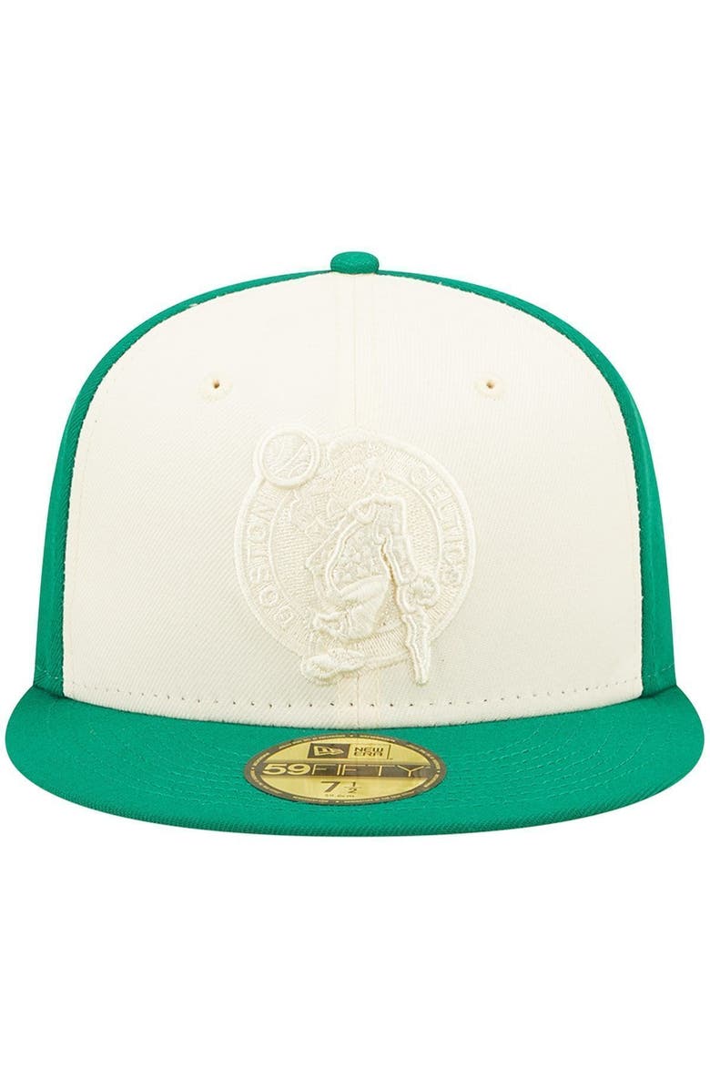 New Era Men's New Era Cream/Kelly Green Boston Celtics Cork Two-Tone 59FIFTY Fitted Hat, Alternate, color, 