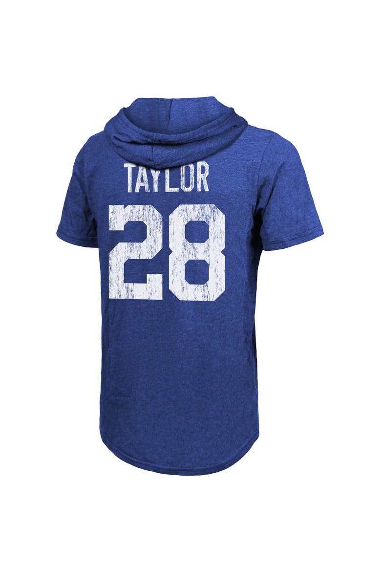 Men's Majestic Threads Jonathan Taylor Royal Indianapolis Colts Player Name & Number Tri-Blend Hoodie T-Shirt, Alternate, color, Royal