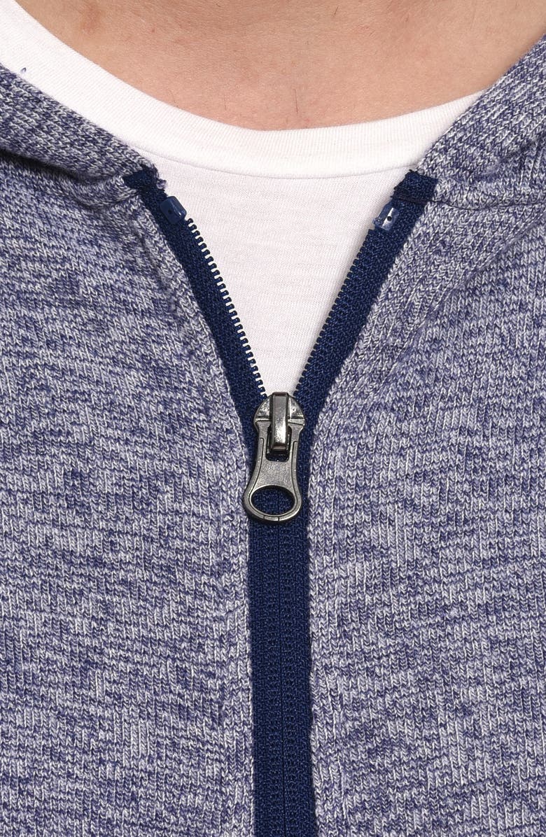 Robert Graham Atom Skull Appliqué Zip Hoodie, Alternate, color, Navy