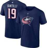 FANATICS Men's Fanatics Adam Fantilli Navy Columbus Blue Jackets Authentic Stack Name & Number T-Shirt