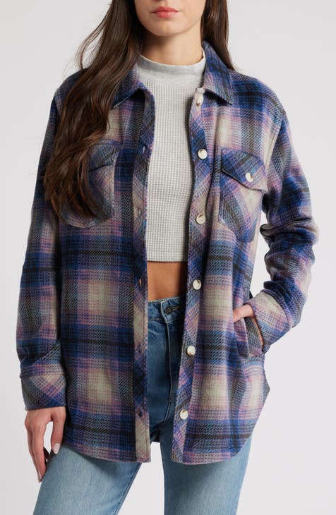 NORDSTROM SANCTUARY Blue Plaid deals Shacket