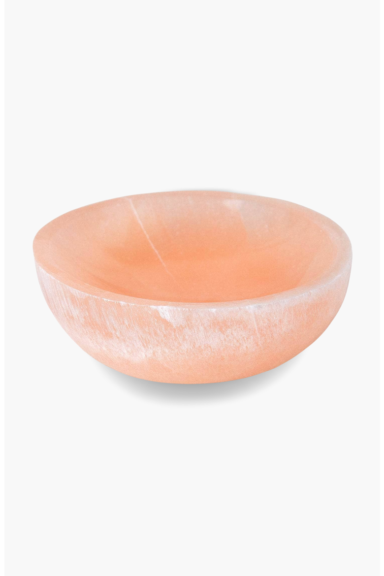 Peach Selenite Crystal Recharging Bowl, Alternate, color, Peach