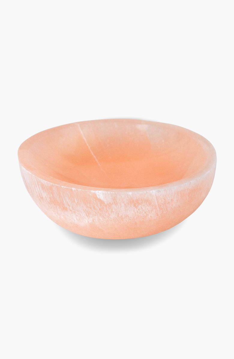 Tiny Rituals Peach Selenite Crystal Recharging Bowl, Alternate, color, Peach