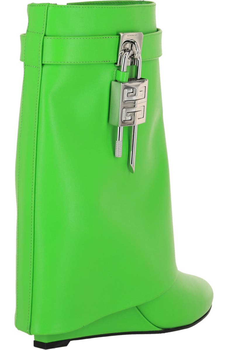 Givenchy Shark Lock Leather Wedge Boot, Alternate, color, Absynthe Green