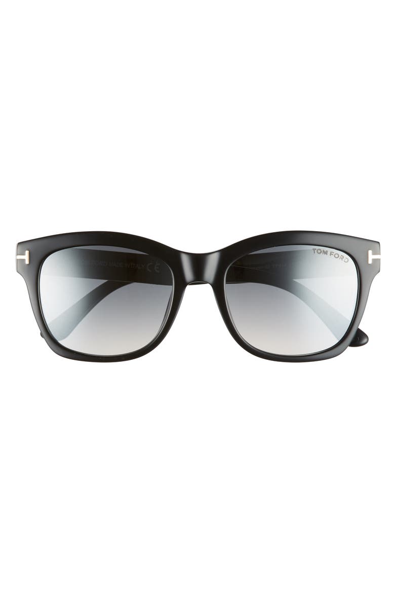 Lauren 52mm Sunglasses, Main, color, SHINY BLACK/ SMOKE MIRROR
