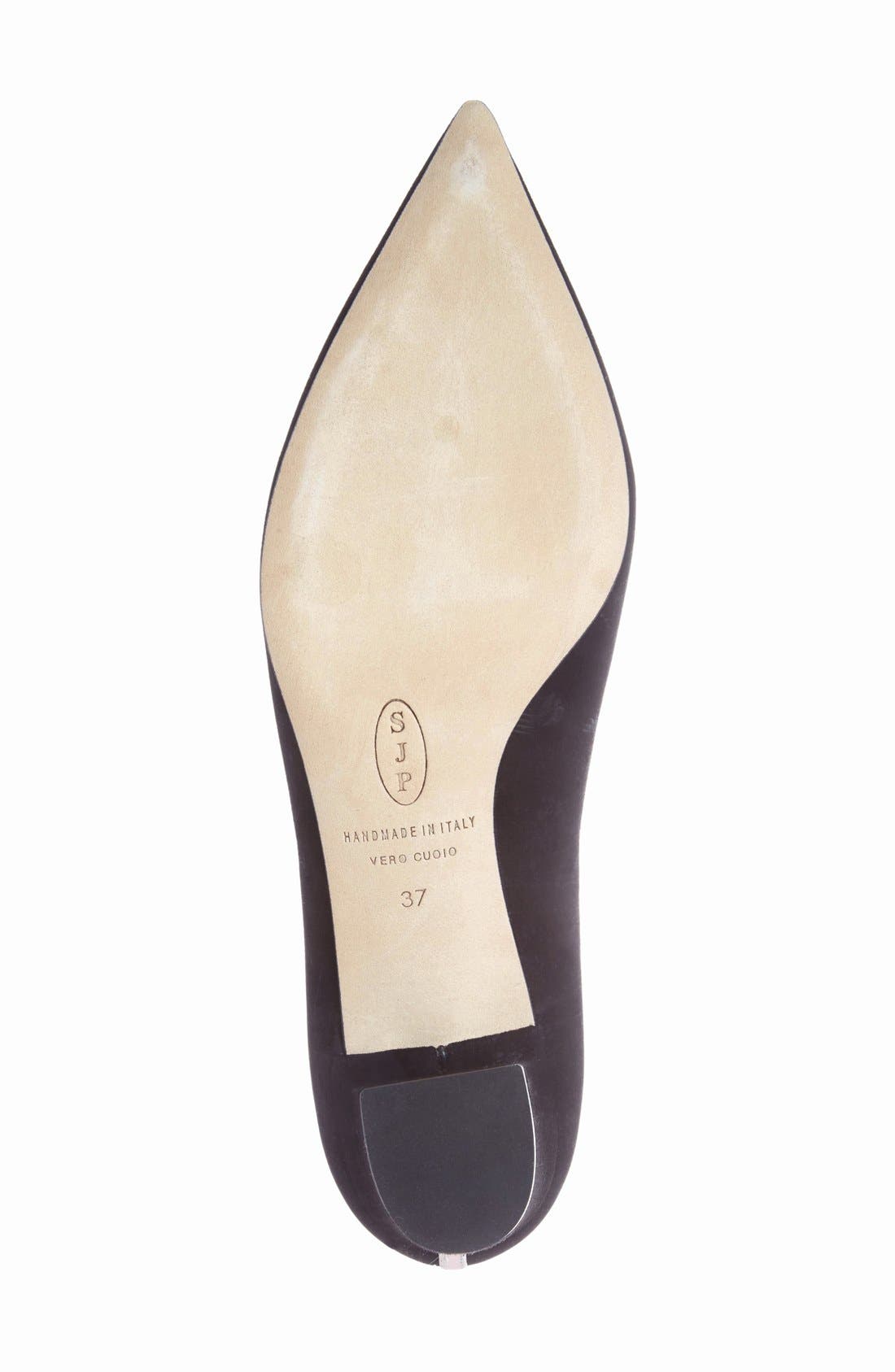 'Katrina' Pointy Toe Block Heel Pump, Alternate, color, BLACK SUEDE