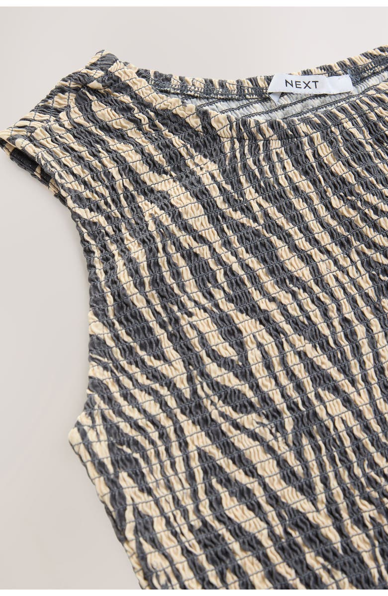 NEXT Asymmetric Sleeveless Shirred Top, Alternate, color, Grey