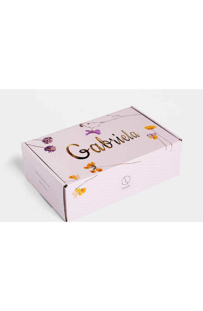 Lizush Spa Gift Box, Natural Bath and Body Relaxing Package for Friend, Alternate, color, Name On Lid