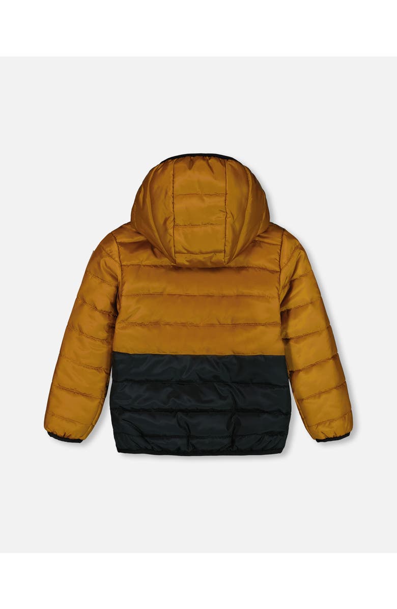Deux par Deux Little Boy's Colorblock Quilted Mid-Season Jacket Brown And Black, Alternate, color, 