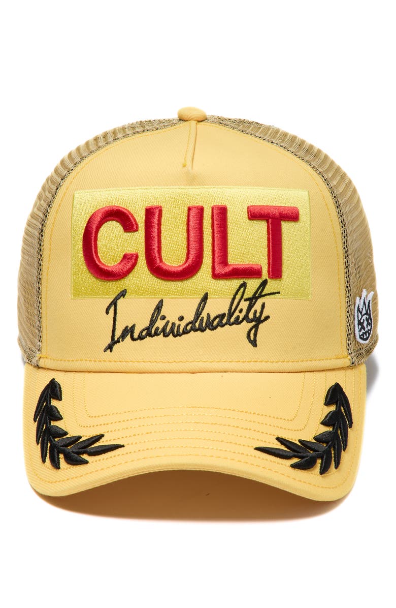 Cult of Individuality Racing Logo Trucker Hat, Alternate, color, 