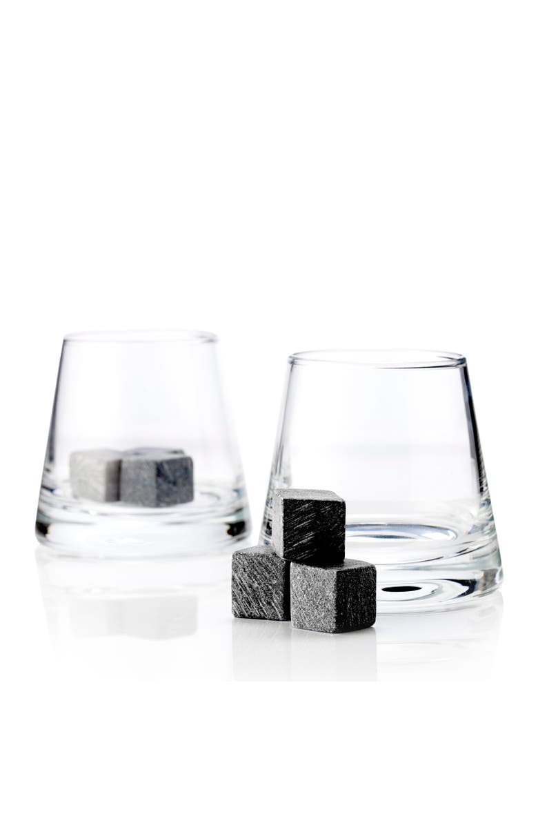 Viski Glacier Rocks 8-Piece Soapstone Cube and Tumbler Set, Main, color, Clear