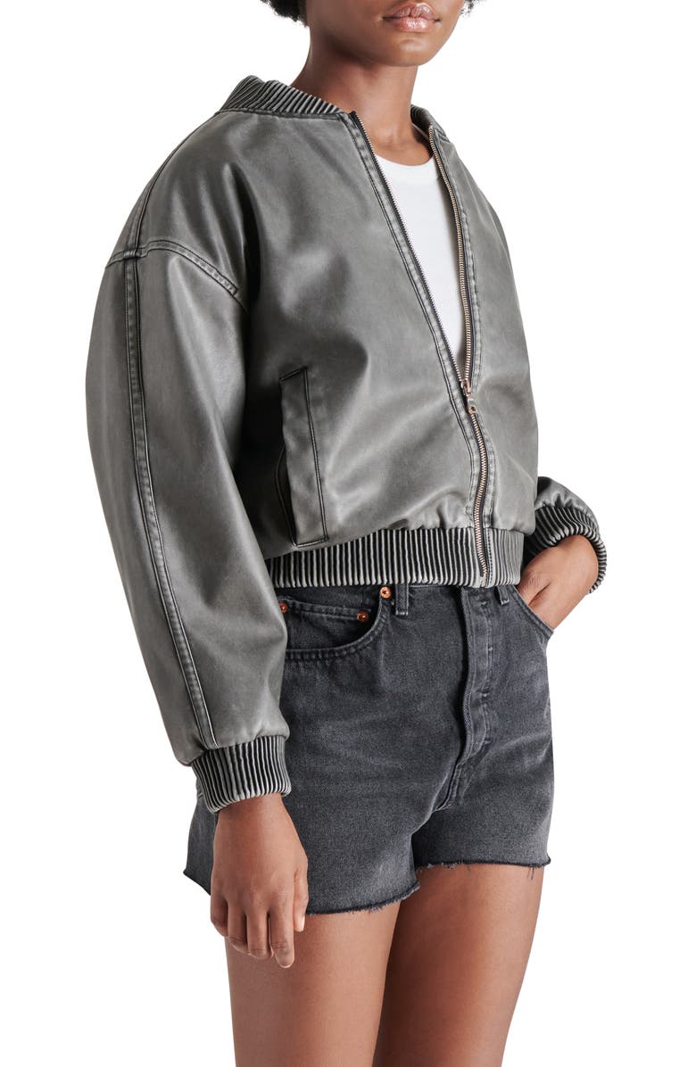 Steve Madden Fyra Faux Leather Bomber Jacket, Alternate, color, 