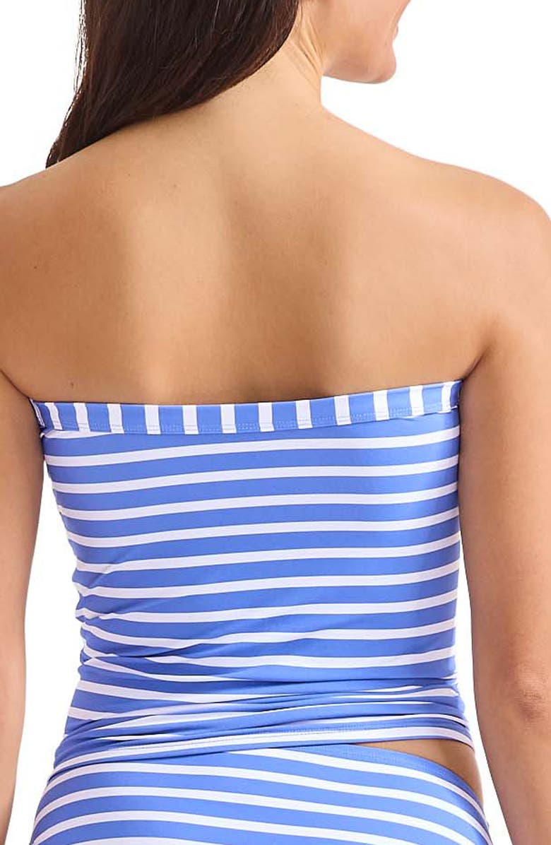 Tommy Bahama Coastline Stripe Bandini Strapless Tankini Top, Alternate, color, Paradiso Blue