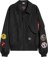 Alpha Industries Patch Detail Relaxed Fit Flight Jacket