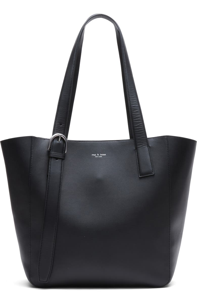 rag & bone Parker Leather Tote, Main, color, Black