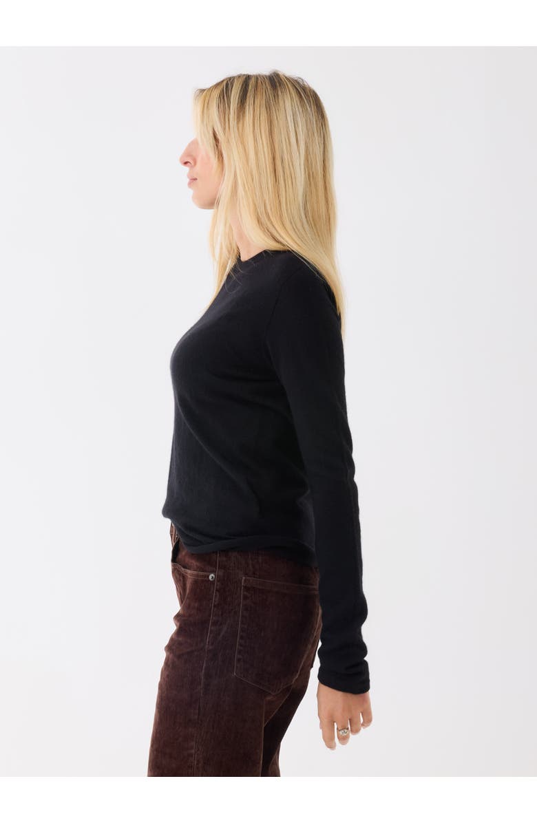 Majestic Filatures 100% Machine Washable Cashmere Long Sleeve Crewneck T-Shirt, Alternate, color, Noir