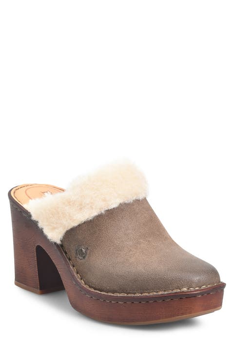 Hope Genuine Shearling Trim Clog (Women)