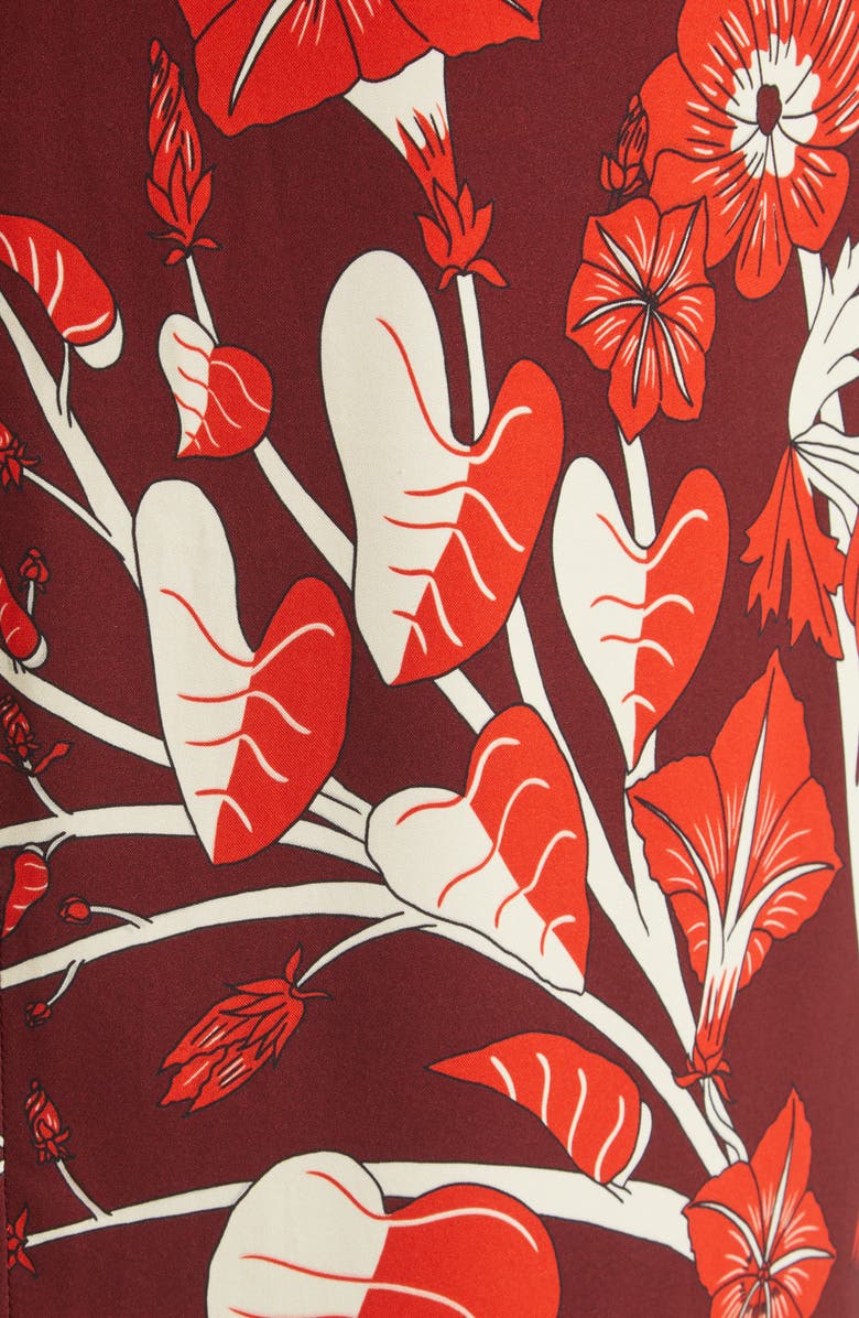 Johanna Ortiz Sacred Currents Floral Print Maxi Dress, Alternate, color, Wine / Red