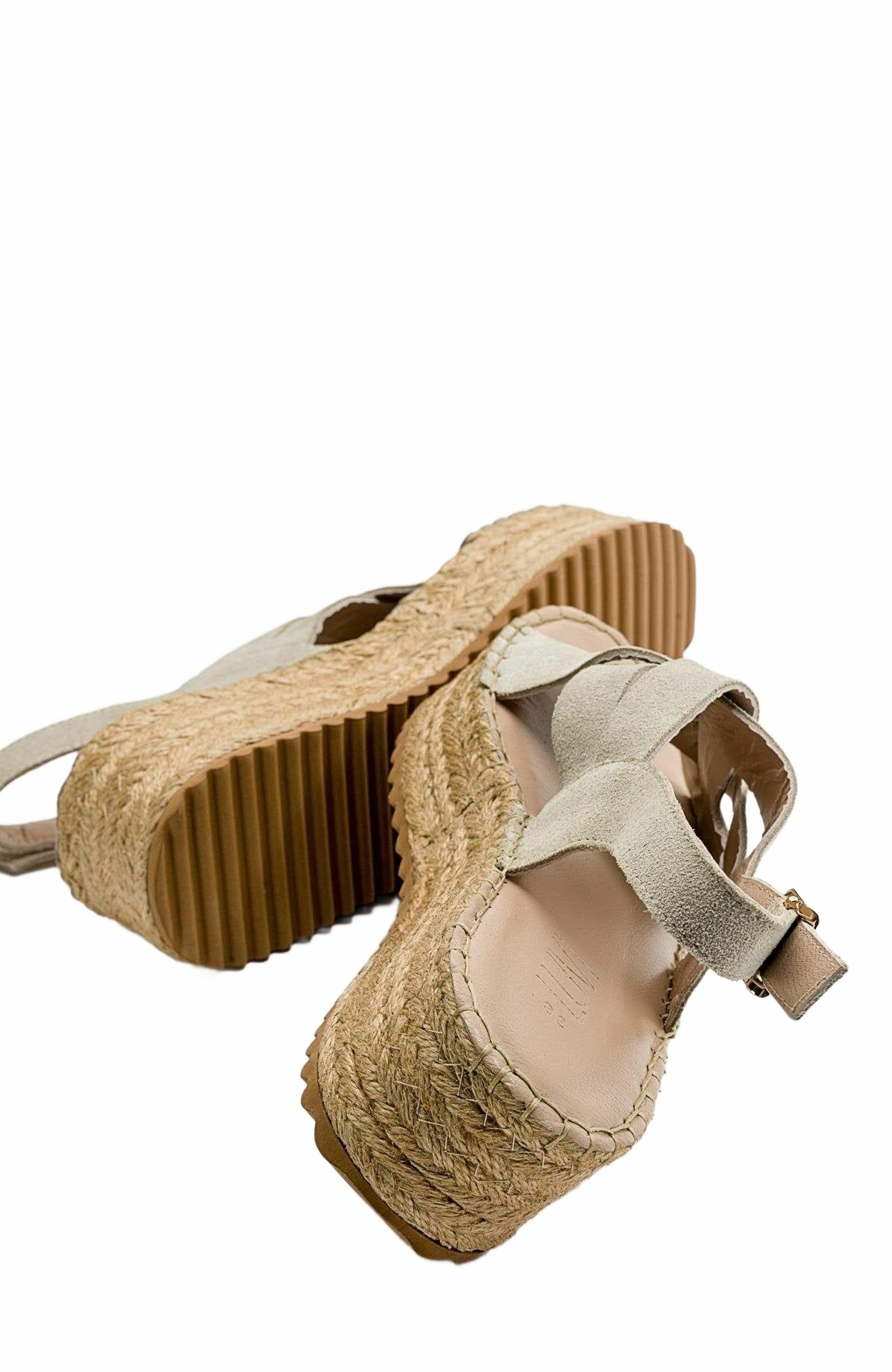 Forever & Always Shoes Lontano Suede Leather Platform Sandal, Alternate, color, Beige Suede Leather