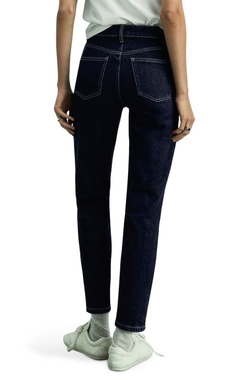 Mango Newmom Comfort High Waist Straight Leg Jeans In Open Blue
