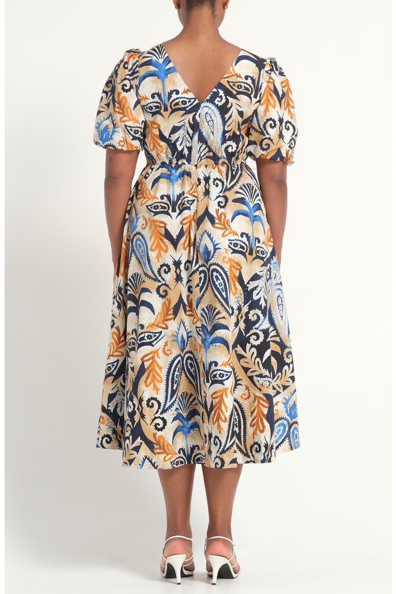 Sora Bay Knot Midi Dress, Alternate, color, COASTAL PALM