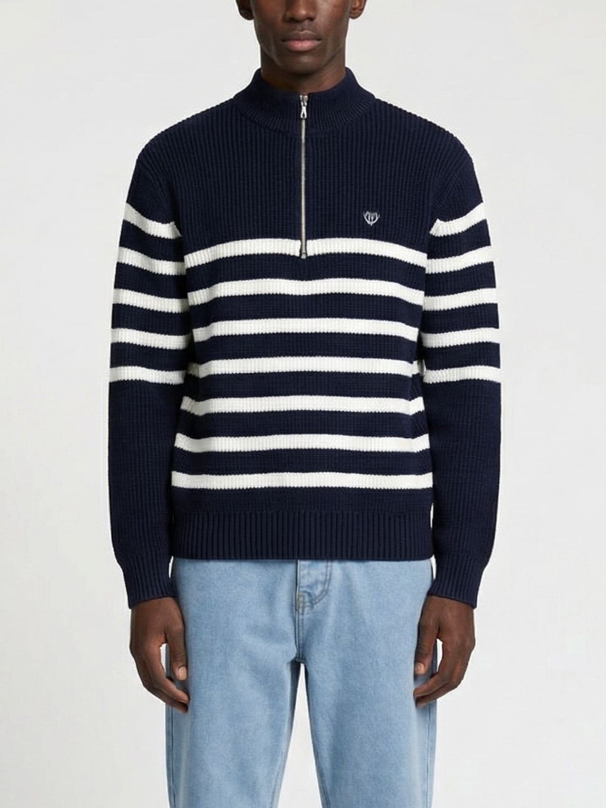 Huxley Striped Quarter Zip Sweater - image 3