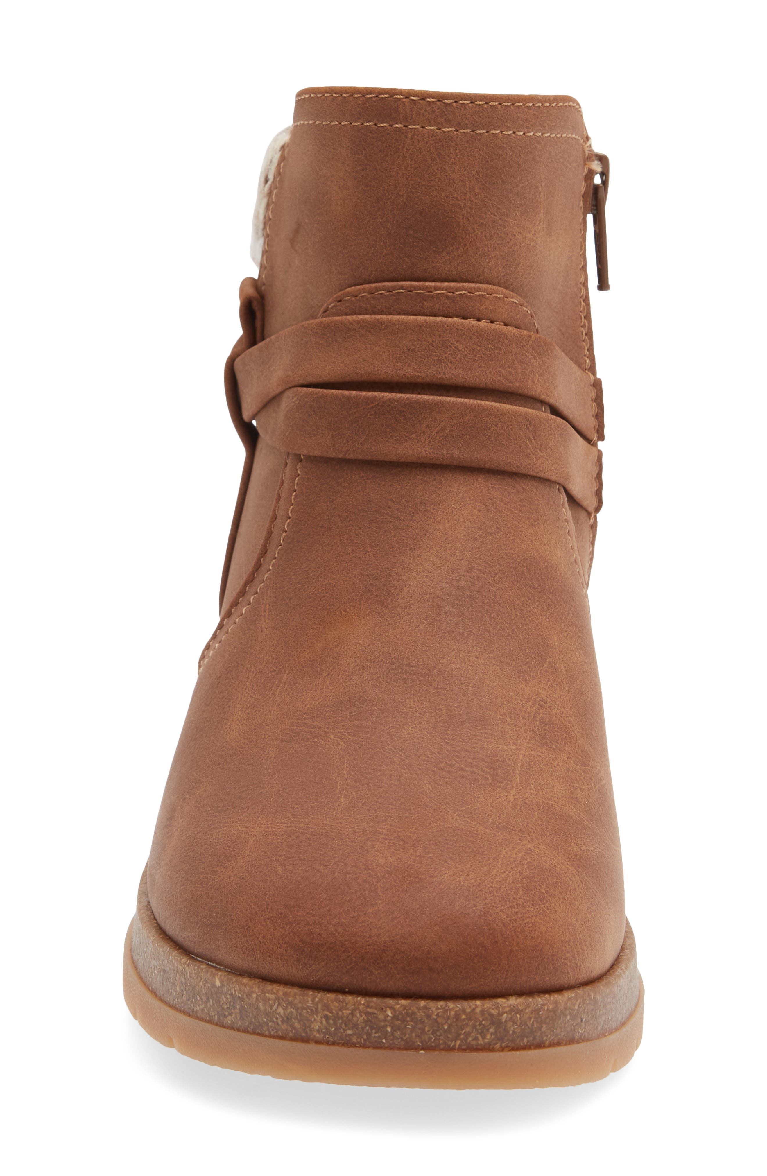 Lilith Faux Leather Bootie, Alternate, color, WHISKEY/ DARK BROWN