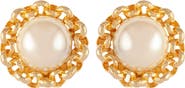 Susan Caplan 1990s Vintage Faux Pearl Clip-On Earrings