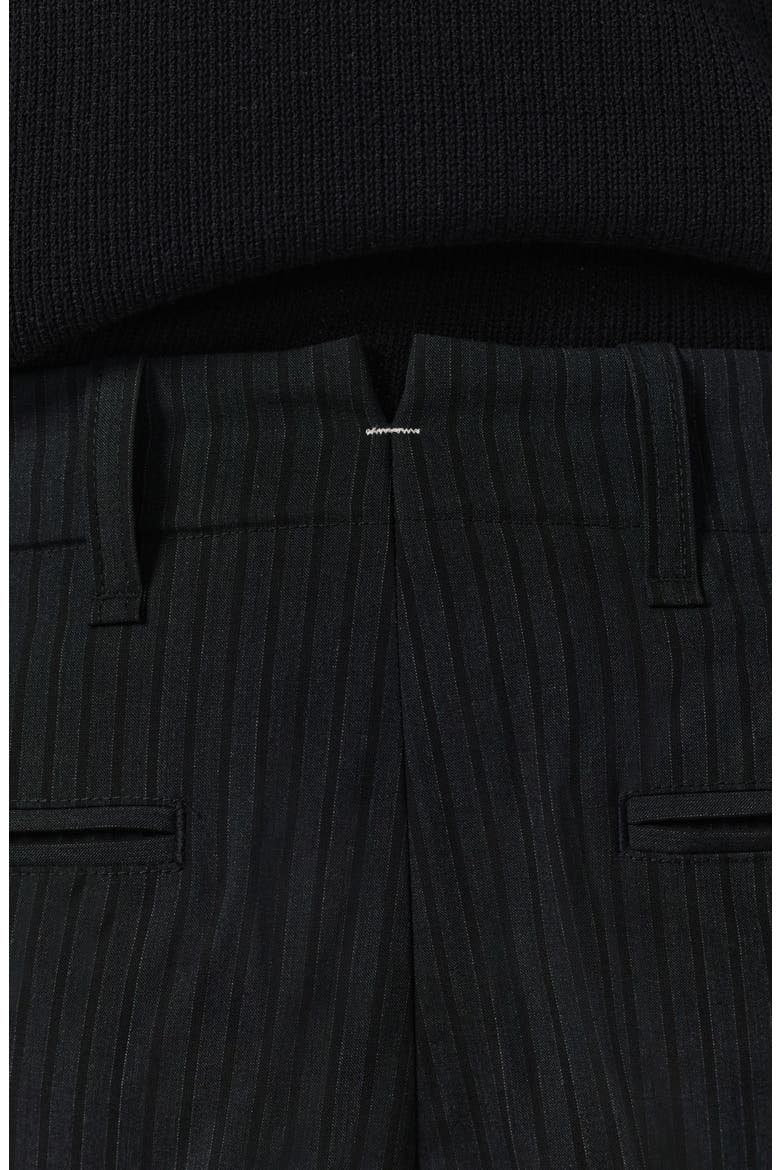 Lennon Pinstripe Wool Blend Trousers, Alternate, color, BLACK
