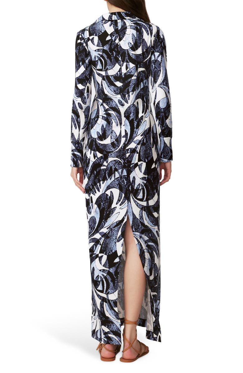 DVF Caprera Long Sleeve Maxi Shirtdress, Alternate, color, Serpant Dance