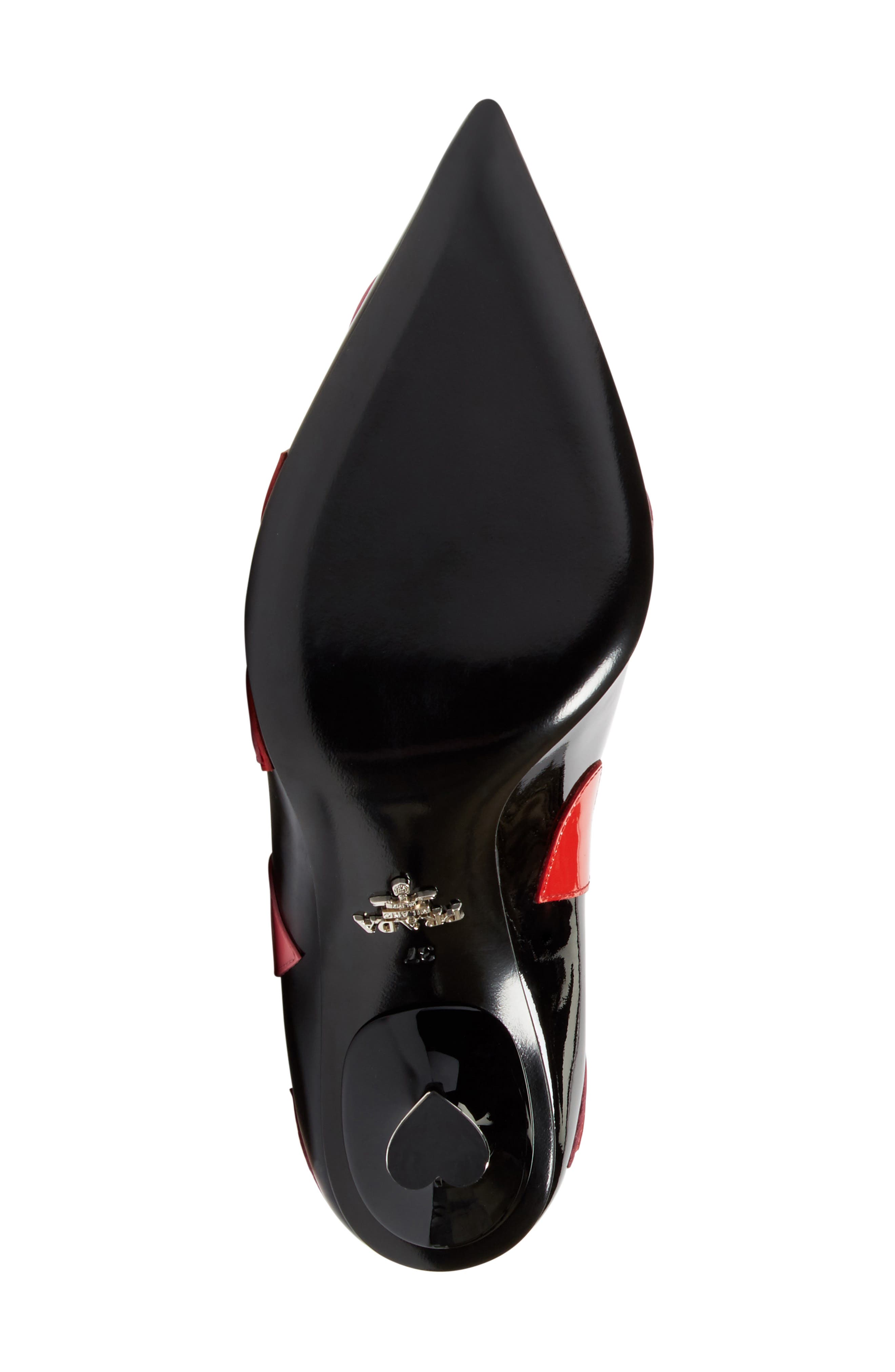 Heart Pointy Toe Pump, Alternate, color, BLACK/ RED