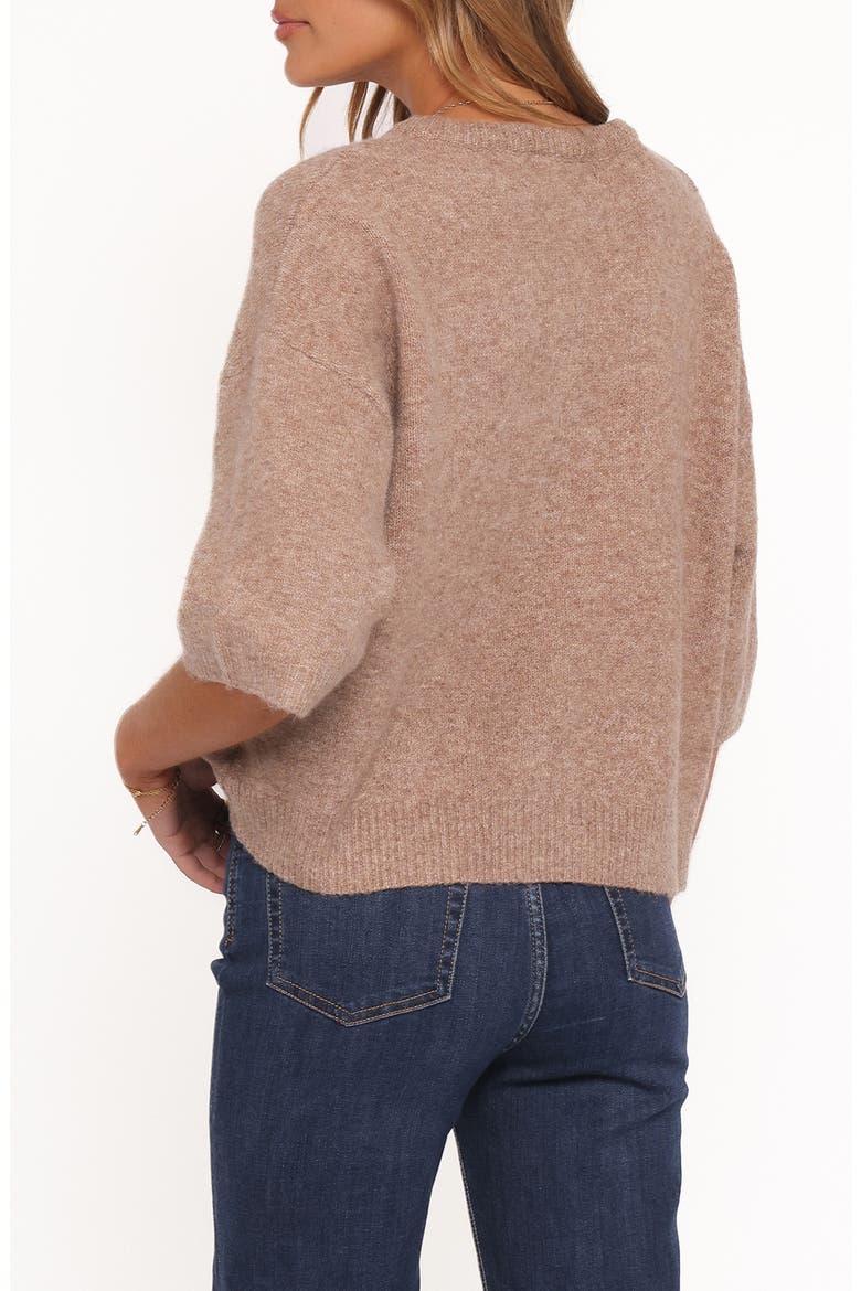 Lilith Elbow Sleeve Cardigan, Alternate, color, MOCHA